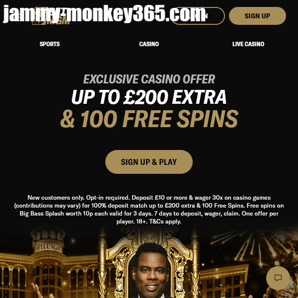 Jammy Monkey Casino Homepage